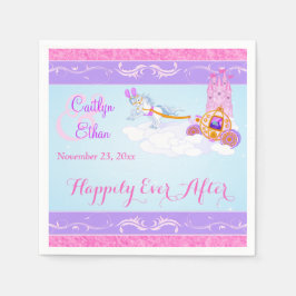 Rosa, Lila Fantasy Fairytale Bröllop Napkins Pappersservett