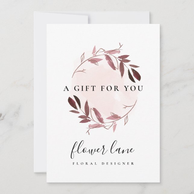 ROSA LILA FAUNA WREATH GIFT CERTIFICATE CARD JULKORT (Framsida)