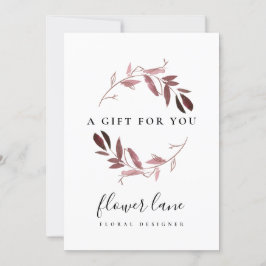 ROSA LILA FAUNA WREATH GIFT CERTIFICATE CARD JULKORT