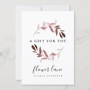 ROSA LILA FAUNA WREATH GIFT CERTIFICATE CARD JULKORT