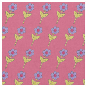 Rosa Lila Flower Blommigt Daisy Garden Party Tyg