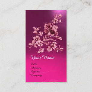 ROSA LILA FLOWER BOUQUET MED KARNATIONSMONOGRAM VISITKORT