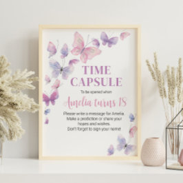 Rosa Lila Födelsedagstid Kapseltecken Poster