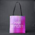 Rosa Lila Foil Hair Stylist Supplies Tygkasse<br><div class="desc">Rosa och Lila Ombre Foil Hair Stylist skönhetspåse för saxar,  schampo eller andra salonförråd. Affärskontakten namn och yrket kan ändras så att de kan användas för alla typer av företag. Kontakta designern om du vill ha fler matchande objekt.</div>