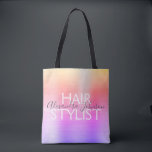 Rosa Lila Foil Hair Stylist Supplies Tygkasse<br><div class="desc">Guld,  Rosa och Lila Ombre Pastel Rainbow Foil Hair Stylist skönhetspåse för saxar,  schampo eller andra salonförråd. Affärskontakten namn och yrket kan ändras så att de kan användas för alla typer av företag. Kontakta designern om du vill ha fler matchande objekt.</div>