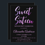 Rosa Lila Foil Sweet 16 Sexton födelsedagar Inbjudningar<br><div class="desc">Rosa och Lila Ombre Foil Sweet 16 Sexton Födelsedagsfest inbjudan. Modern Foil and Black Sweet 16 Födelsedagsfest inbjudan är perfekt för en modern Sweet sixteen.</div>