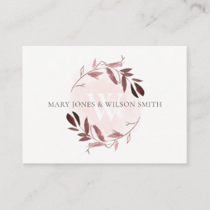 ROSA LILA FOLIAGE WREATH BRÖLLOP WISHING WELHING W TILLÄGGSKORT