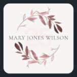 ROSA LILA  FOLIAGE WREATH EVENTUELL AGE BIRTHDAY FYRKANTIGT KLISTERMÄRKE<br><div class="desc">Om du vill ha fler anpassningar eller andra matchande artiklar kan du kontakta mig på yellowfebstudio@gmail.com</div>
