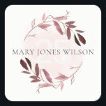 ROSA LILA  FOLIAGE WREATH EVENTUELL AGE BIRTHDAY FYRKANTIGT KLISTERMÄRKE<br><div class="desc">Om du vill ha fler anpassningar eller andra matchande artiklar kan du kontakta mig på yellowfebstudio@gmail.com</div>