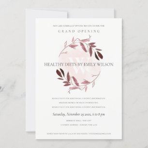 ROSA LILA FOLIAGE WREATH GRAND OPENING INBJUDAN