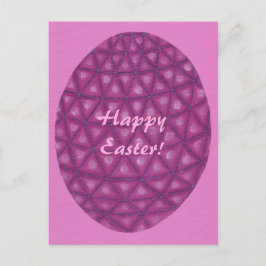 Rosa Lila Geometric Glad påsk Egg-vykort Helg Vykort