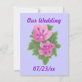 Rosa Lila Geraniums Flowers Bröllopsinbjudningar Inbjudningar