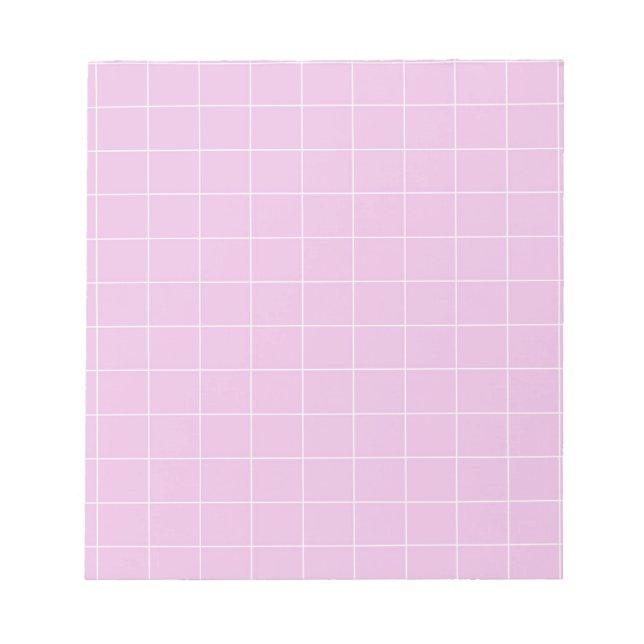 Rosa Lila Gingham Checkered Snyggt Stationary Anteckningsblock (Framsida)