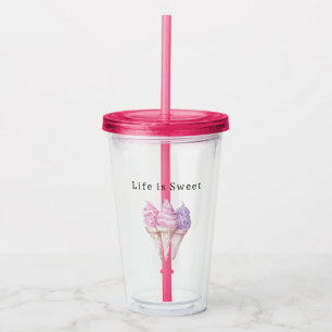 Rosa lila glasskoner take away mugg