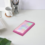 Rosa lila glitter droppar monogram namn flicka<br><div class="desc">En holografisk färgad med samma kondensfärg. Dekorerad med rosa,  lila och ro guld faux glitter droppar,  färgdroppstift. Anpassa och lägg till ditt namn. Namn är skrivet med ett handskript i stil.</div>
