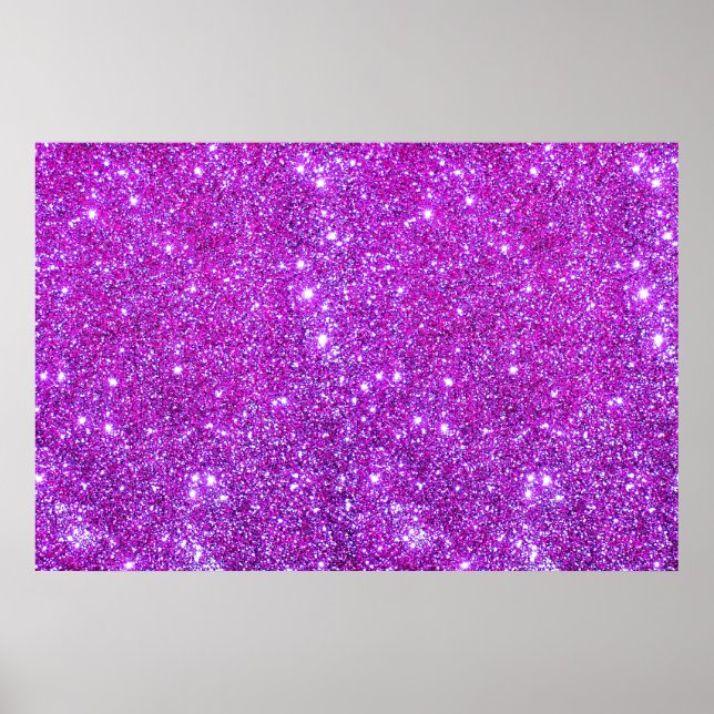 Rosa Lila Glitter Gnistra Anpassad design Poster (Framsidan)