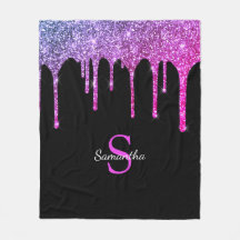 Rosa Lila Glitter Gnistra Drives Monogram Namn