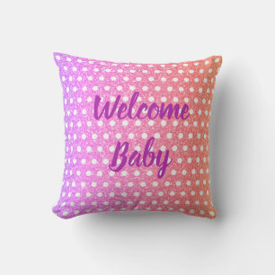 Rosa Lila Glitter Polka dots Cute Baby Shower Kudde