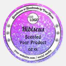 Rosa Lila  Glitter Product Labels Logotyp