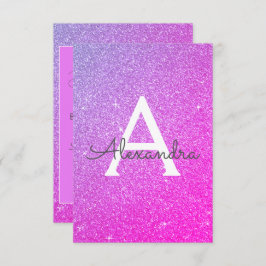 Rosa Lila Glitter Sweet 16 Spara datum Inbjudningar