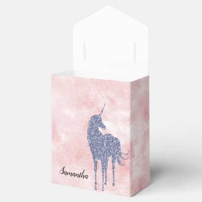  Rosa Lila Glitter Unicorn Presentaskar (Öppnad)