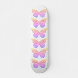 Rosa lila glittrande fjärilar mini skateboard bräda 18,5 cm