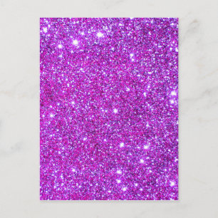 Rosa Lila Glittrig Glam Glitter Designer Vykort