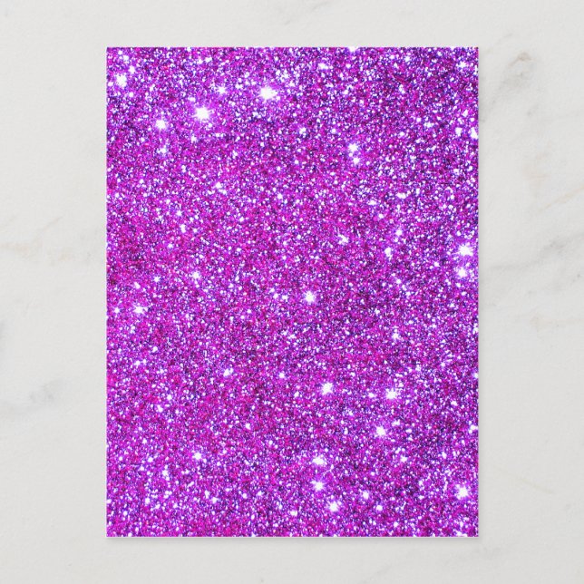 Rosa Lila Glittrig Glam Glitter Designer Vykort (Framsida)