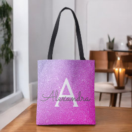 Rosa Lila Gnistra Elegant Monogram Bok Bag Tygkasse
