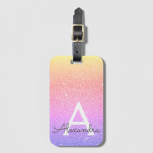 Rosa Lila Gnistra Glitter Monogram Namn