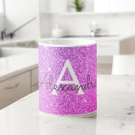 Rosa Lila Gnistra Glitter Monogram Namn Initial Kaffemugg<br><div class="desc">Pastel Rosa och Lila Ombre Gnistra Glitter Monogram Namn och Initial Kaffe Mugg. Mugg ger perfekten till någon som kärlek är modern och elegant guld.</div>