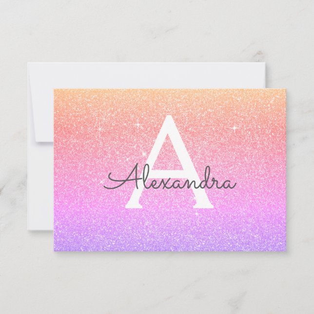 Rosa Lila Gnistra Glitter Sweet 16 Spara datum Spara Datumet (Framsida)