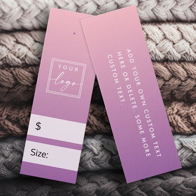 Rosa lila gradient DIY pris hängmärkre Litet Visitkort (Pink purple gradient DIY price hang tag)