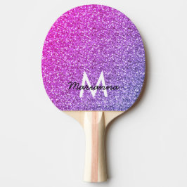 Rosa Lila Gradient Glitter Girly Personlig Pingisracket