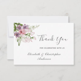 Rosa Lila Grönt Blommigt Bröllop Tack för ditt kor