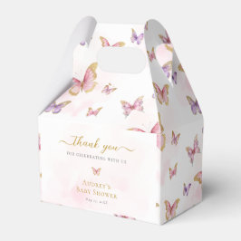Rosa Lila Guld Butterfly Girl Baby Shower Presentaskar