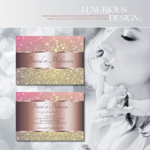 Rosa Lila Guld Glitter Stars Ro Guld Visitkort