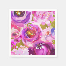 Rosa Lila Guld Moderna Trendiga Blommiga Chic