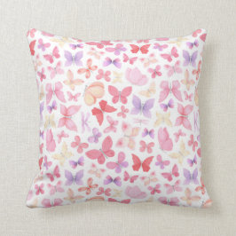 Rosa Lila Gult Butterflies Kudde