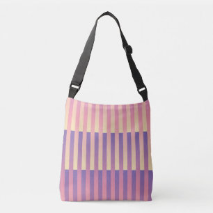 Rosa Lila Gult stripe Mönster Axelväska
