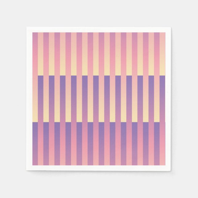 Rosa Lila Gult stripe Mönster Pappersservett (Framsidan)