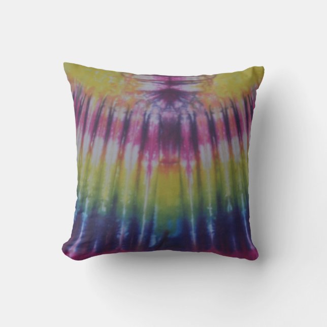 Rosa Lila Gult Tie Dye American MoJo Pillow Kudde (Framsida)