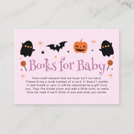 Rosa lila Halloween-barnkalas bokförfrågan Tilläggskort