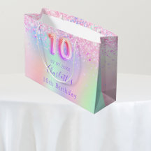 Rosa lila holograf 10-årsdag