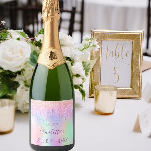 Rosa, lila holografisk glitter fyller år