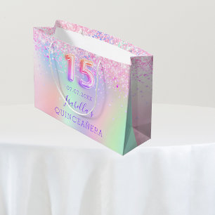 Rosa lila holografisk quinceanera