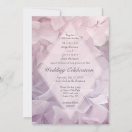 Rosa Lila Hydrangea Summer Garden Wedding Inbjudningar