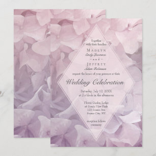 Rosa Lila Hydrangea Summer Garden Wedding Inbjudningar