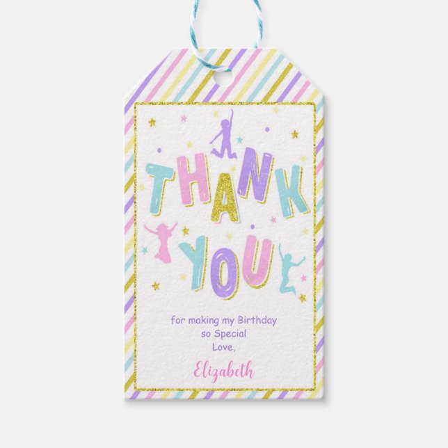 Rosa & Lila Jump presentkort Presentetikett (Framsidan)