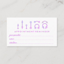 Rosa Lila Juvelry Möte Piercing Visitkort